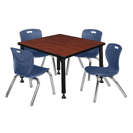 Regency Tables > Height Adjustable > Square Table & Chair Sets, 30 W, 30 L, 23-35 H, Cherry TB3030CHAPBK45NV